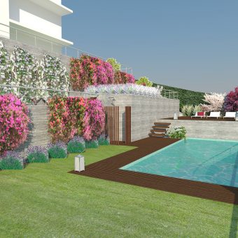 Diseño de Jardín y piscina compartida en Cabrils