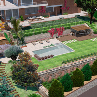 Design for the remodeling of a garden and swimming pool at Maresme