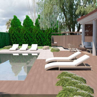 Diseño para la remodelación de jardín y piscina en casa aislada al Garraf